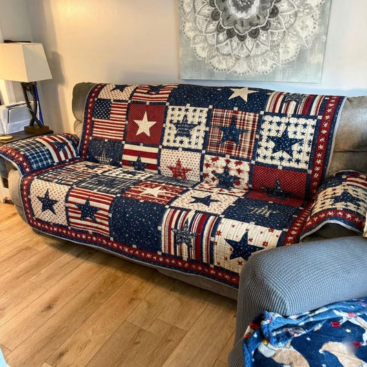 Patriot Pride Quilted Sofa Cover NCU0DK12010