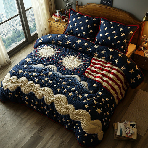 Patriot Spark 3-Piece Quilted Bedding Set NCU0DV6542