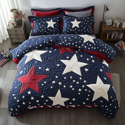 Patriot Star 3-Piece Quilted Bedding Set NCU0DK8491