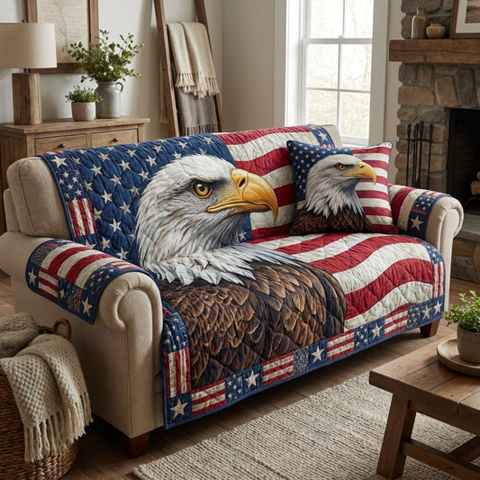 Patriot Wings Quilted Sofa Cover NCU0DK12191