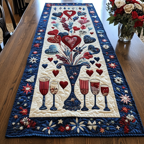 Patriotic Bliss Quilted Table Runner NCU0VH2615