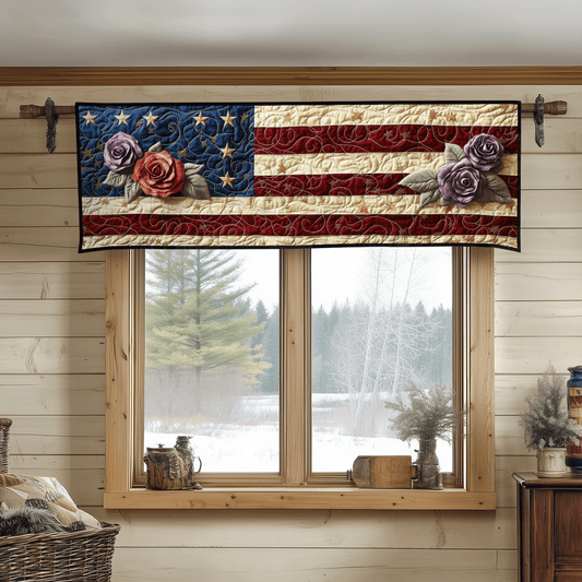 Patriotic Blossoms Quilted Valance NCU0DV3928