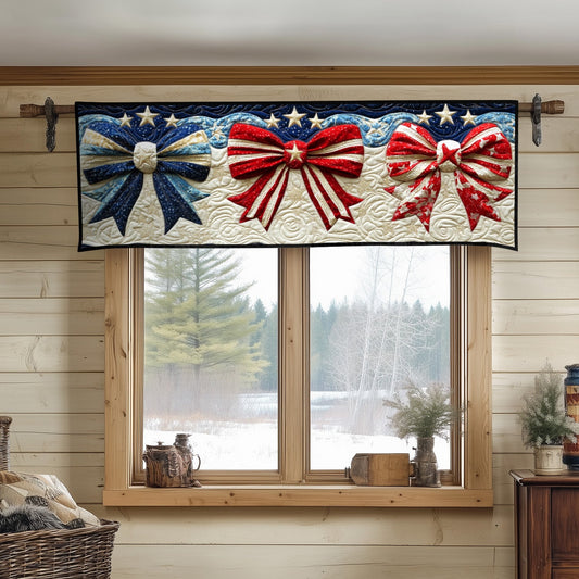 Patriotic Bow Parade Quilted Valance NCU0NT8195