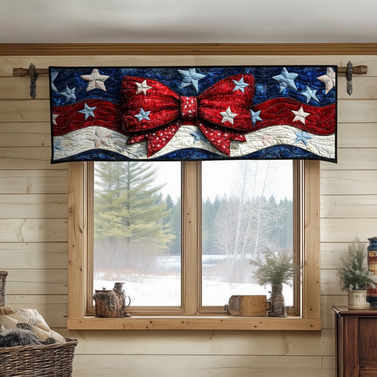 Patriotic Bow Quilted Valance NCU0NT8196