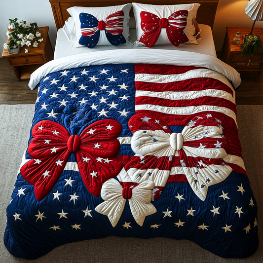 Patriotic Charm 3-Piece Quilted Bedding Set NCU0VH5949