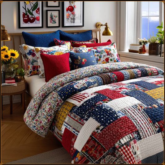 Patriotic Dream 3-Piece Quilted Bedding Set NCU0NT11745
