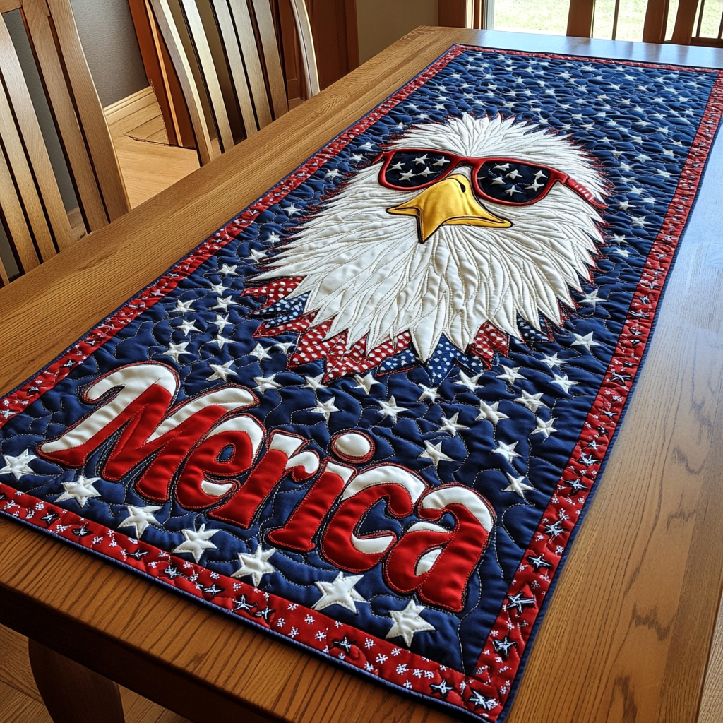 Eagle Patriotic Quilted Table Runner NCU0VT201