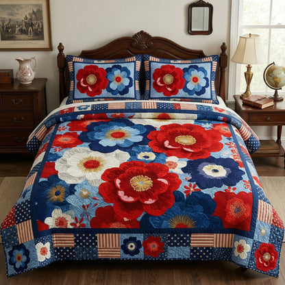 Patriotic Garden 3-Piece Quilted Bedding Set NCU0NT12369