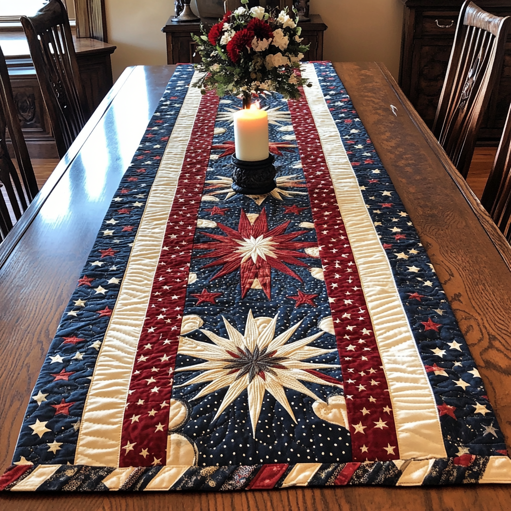 Patriotic Glow Quilted Table Runner NCU0VH5937