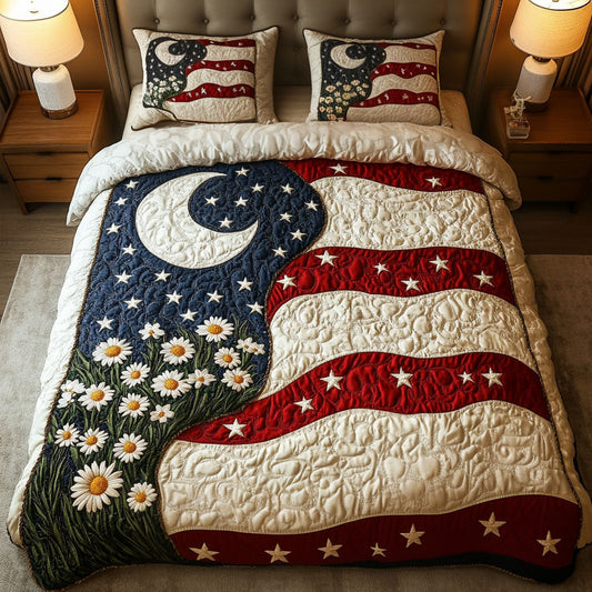 Patriotic Harmony 3-Piece Quilted Bedding Set NCU0NT5362