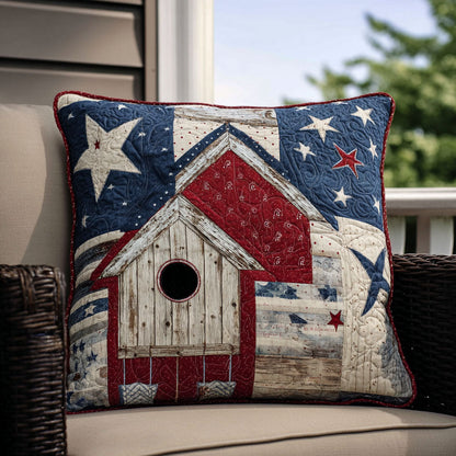 Patriotic Nesting Blocks Quilted Pillow Case NCU0PT7704