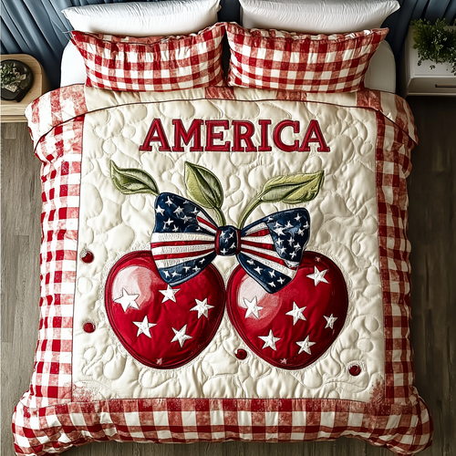 Patriotic Pop 3-Piece Quilted Bedding Set NCU0DK8473