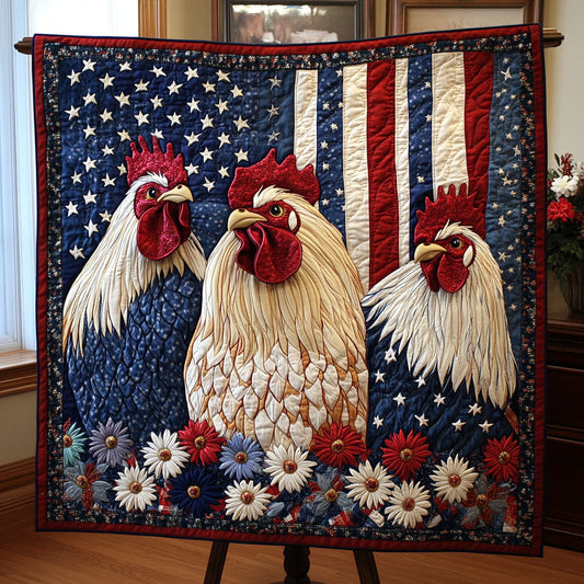 Patriotic Poultry Quilted Blanket NCU0PT3926