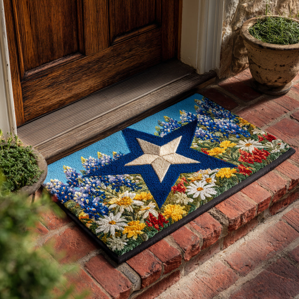Patriotic Texas Bloom Doormat NCU0HH762