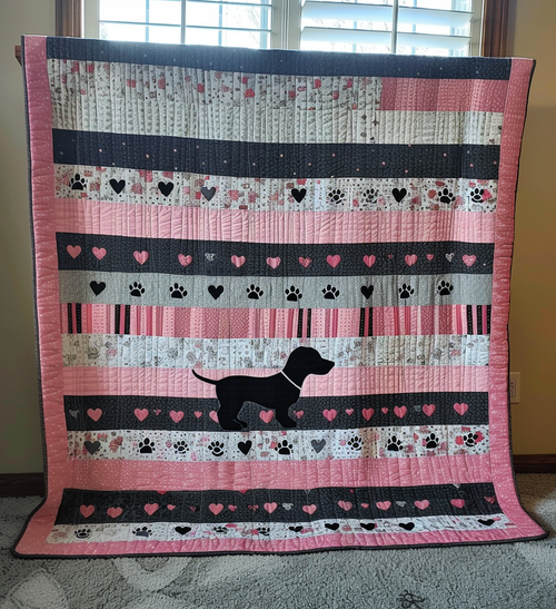 Paw Prints and Puppy Quilted Blanket NCU0DV039