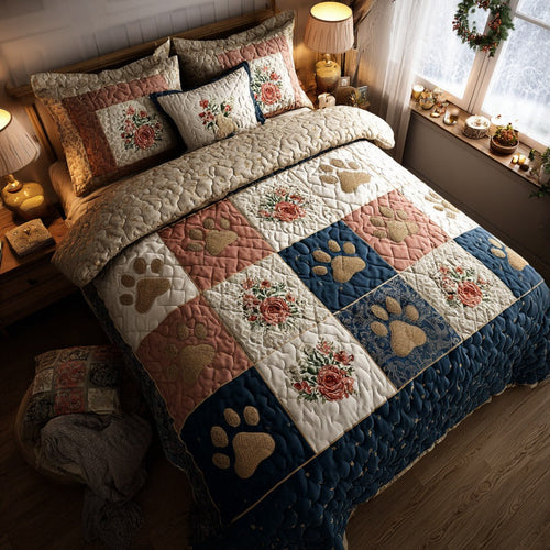 Paw Cottage Charm 3-Piece Quilted Bedding Set NCU0DV8935
