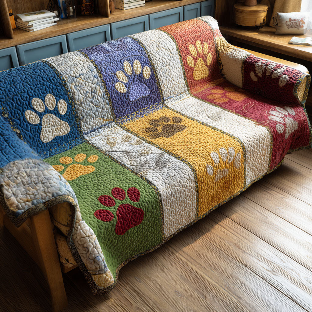 Paw Cottage Charm Quilted Sofa Cover NCU0PT10891
