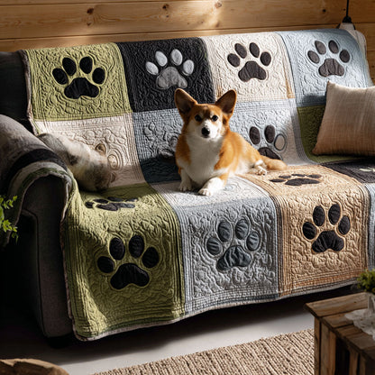 Paw Quilted Sofa Cover NCU0VT363