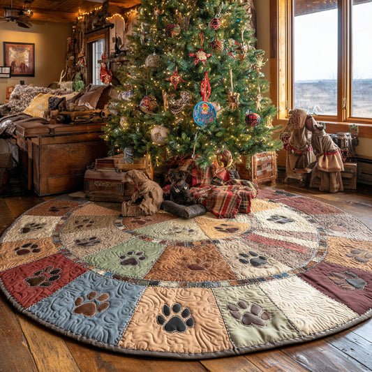 Paw Joy Christmas Quilted Tree Skirt NCU0DV8650