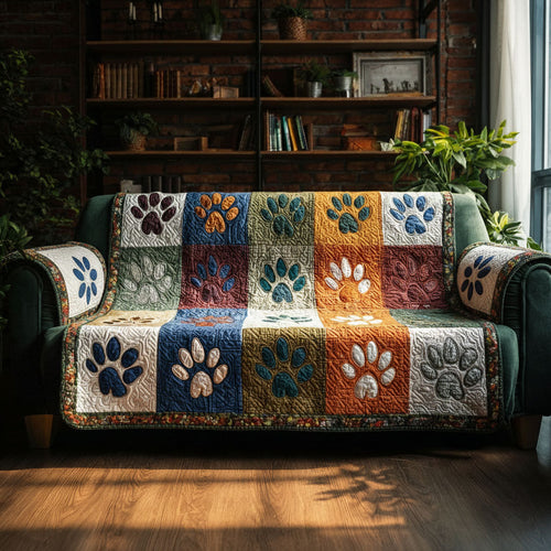 Paw Lovers Quilted Sofa Cover NCU0PT10911