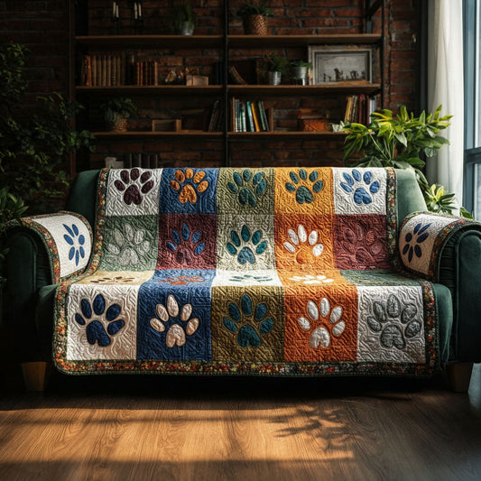 Paw Lovers Quilted Sofa Cover NCU0PT10911