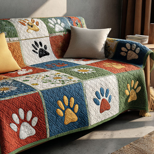 Paw Meadow Breeze Quilted Sofa Cover NCU0PT10912