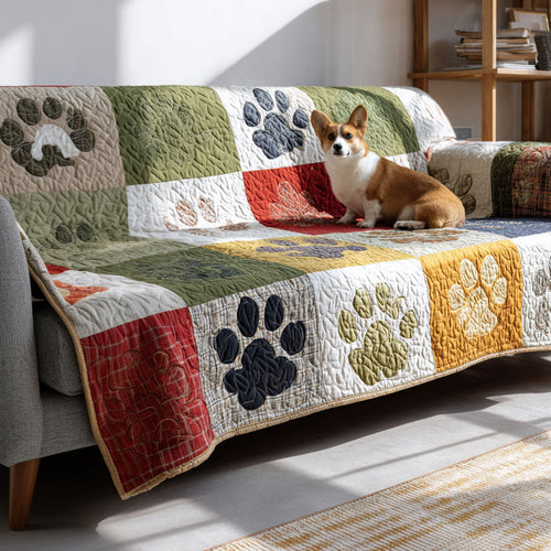 Paw Meadow Dream Quilted Sofa Cover NCU0PT10913