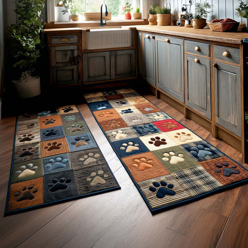 Paw Print Bliss Kitchen Area Rug NCU0NT11393
