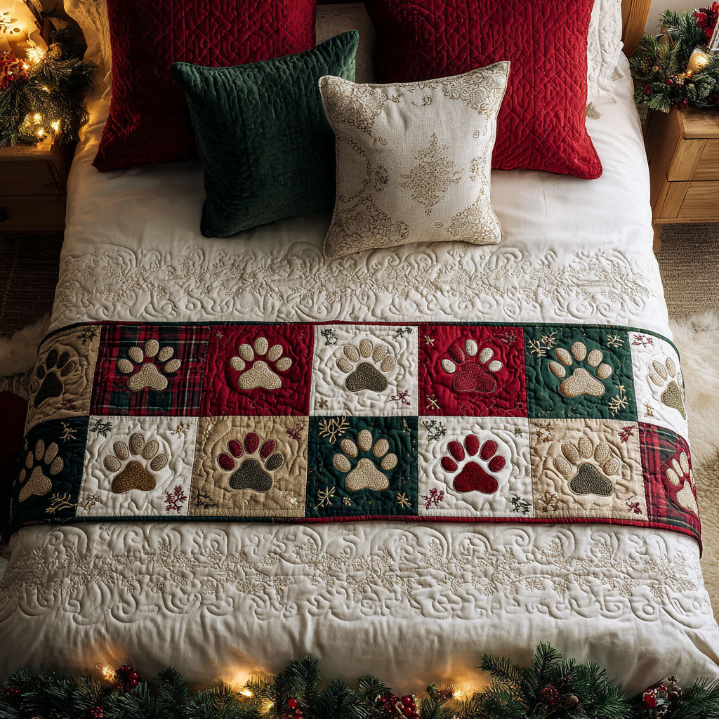 Paw Quiltline Quilted Bed Runner NCU0TV1174