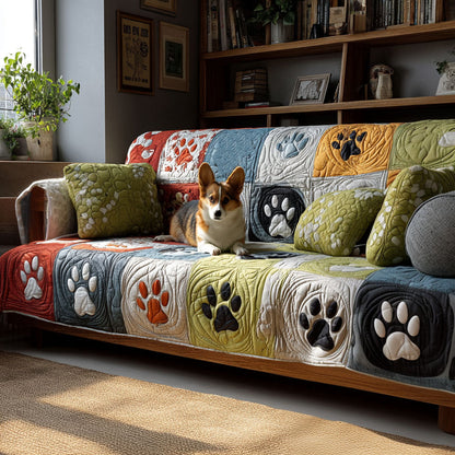 Paw Timber Cottage Quilted Sofa Cover NCU0PT10894