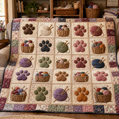 Paw and Yarn Quilted Blanket NCU0TV2021