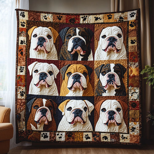 Pawfect Bulldog Quilted Blanket NCU0PT4010