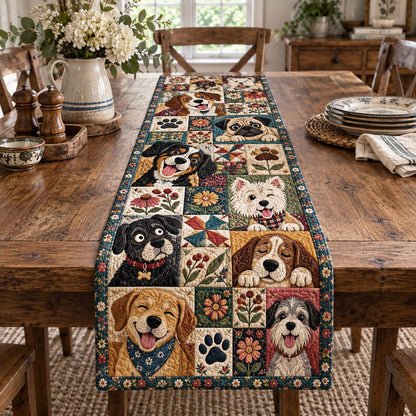 Pawfect Dog Gathering Quilted Table Runner NCU0DV10458