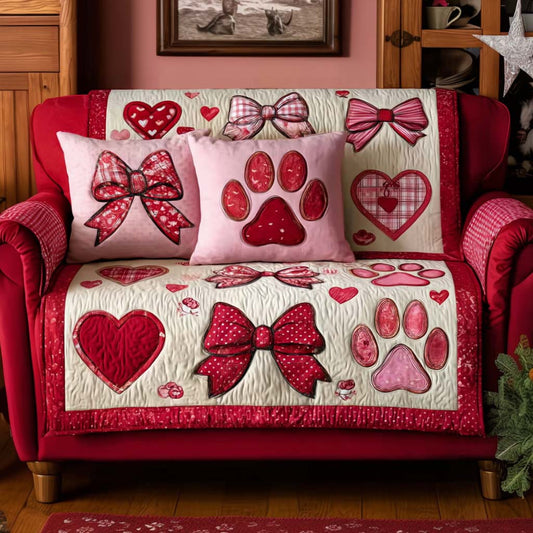 Pawfect Valentine Quilted Sofa Cover NCU0NT11670