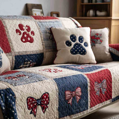 Pawprint Harmony Quilted Sofa Cover NCU0NT12249