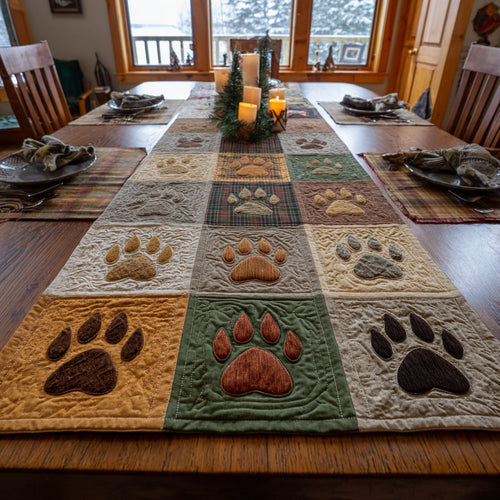 Pawprint Meadow Quilted Table Runner NCU0DV8953