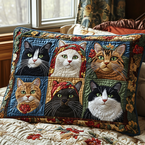 Paws Whimsy Quilted Bedding Pillow Case NCU0DV4456