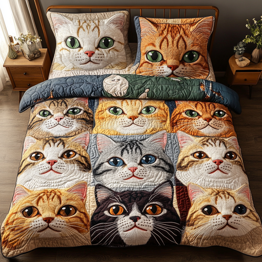 Paws And Petals 3-Piece Quilted Bedding Set NCU0DK3090