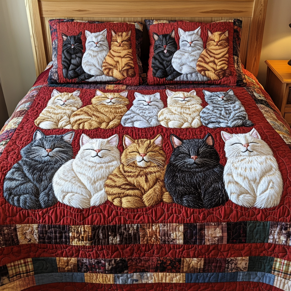 Paws Snooze 3-Piece Quilted Bedding Set NCU0VH1913