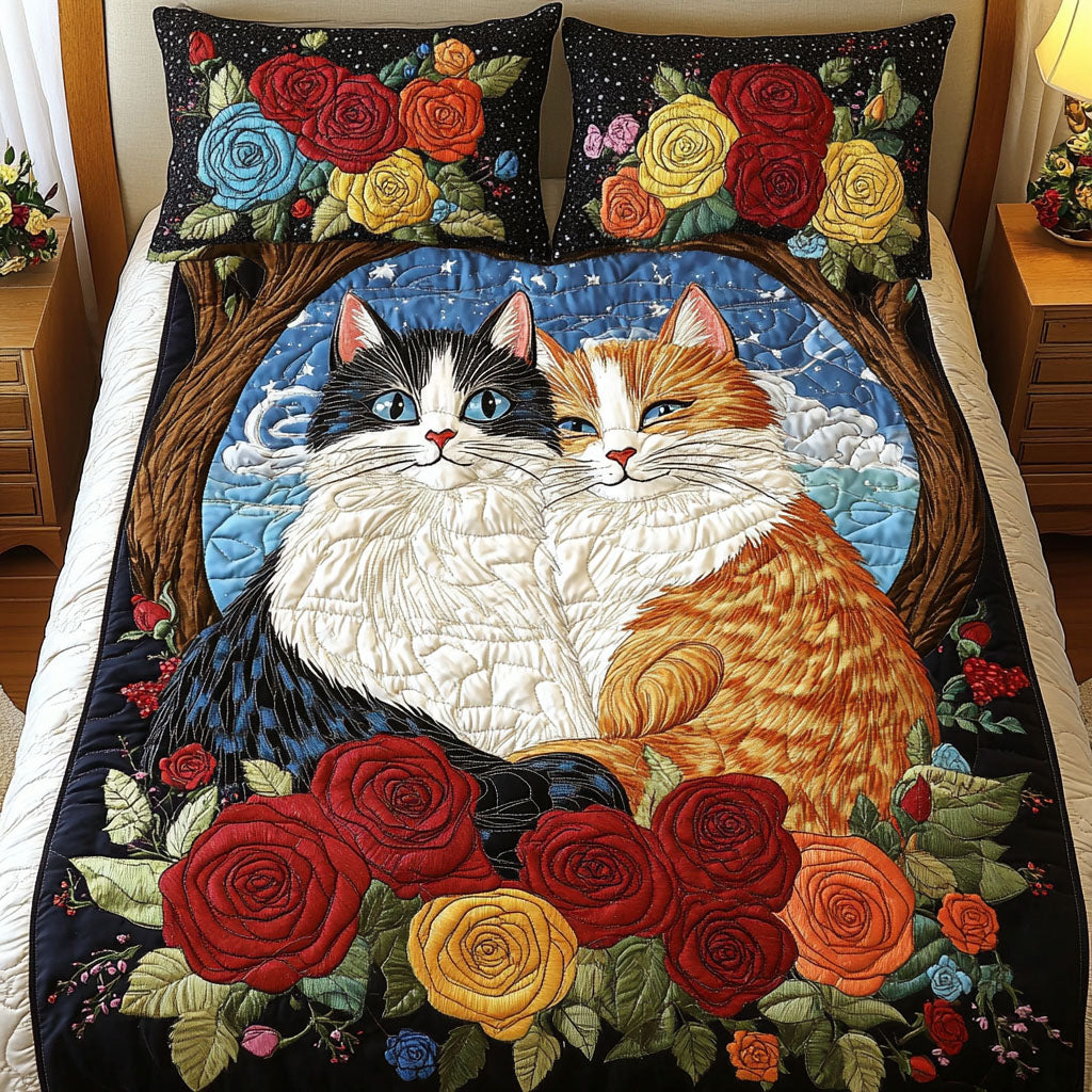 Paws Together 3-Piece Quilted Bedding Set NCU0NT2598