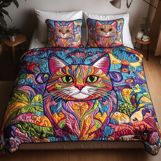 Paws and Purrs Paradise 3-Piece Quilted Bedding Set NCU0PT2344