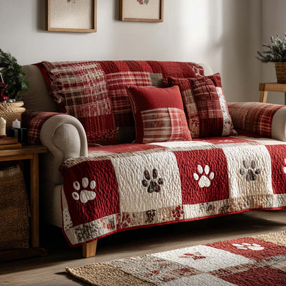 Pet Paw Quilted Sofa Cover NCU0VT338