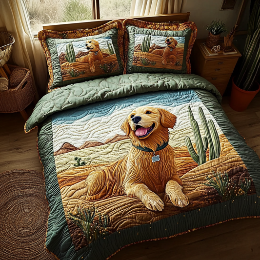 Paws of Gold 3-Piece Quilted Bedding Set NCU0DV5528