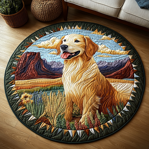 Paws of Gold Quilted Round Mat NCU0DV5515