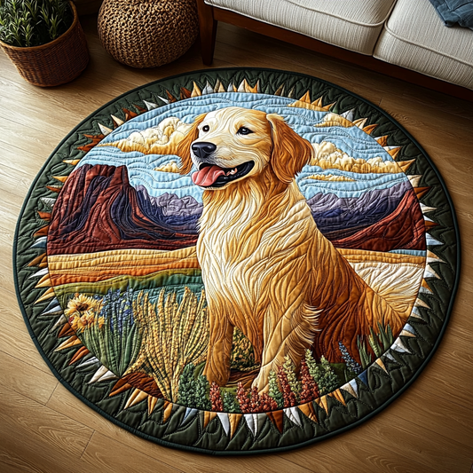 Paws of Gold Quilted Round Mat NCU0DV5515