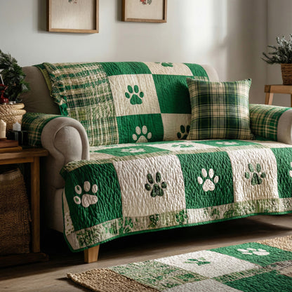 Paws and  Petals Quilted Sofa Cover NCU0NT12217
