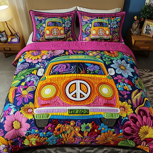 Peace And Love 3-Piece Quilted Bedding Set NCU0VL1381