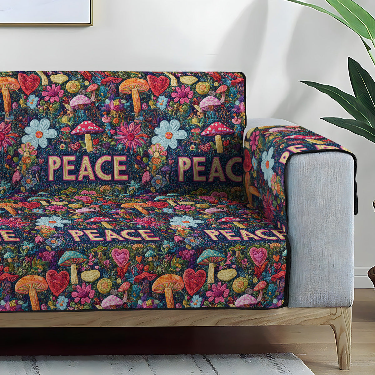 Peace Awakening Quilted Sofa Cover NCU0PT6909