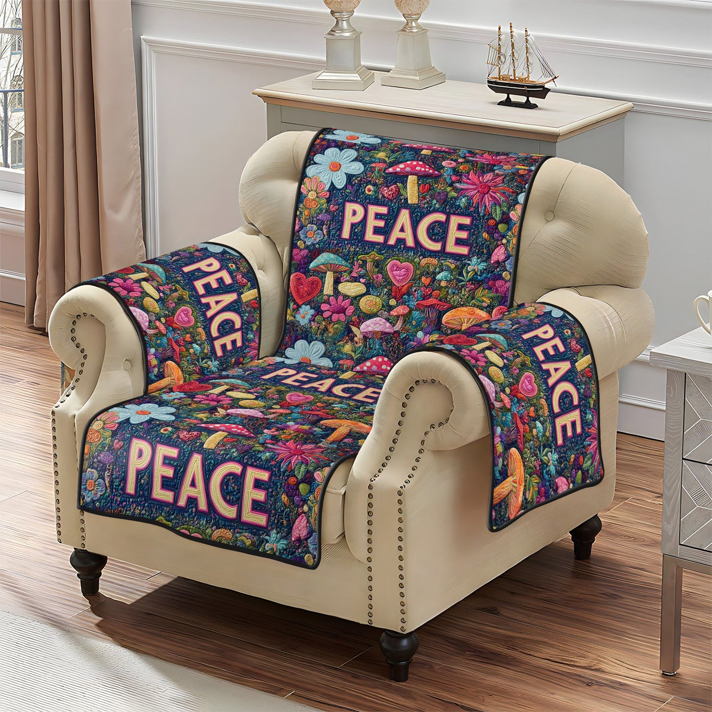 Peace Awakening Quilted Sofa Cover NCU0PT6909