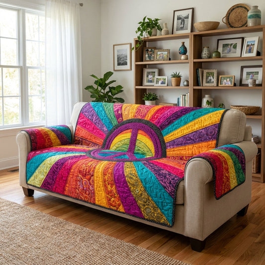 Peace Bloom Quilted Sofa Cover NCU0DK12121